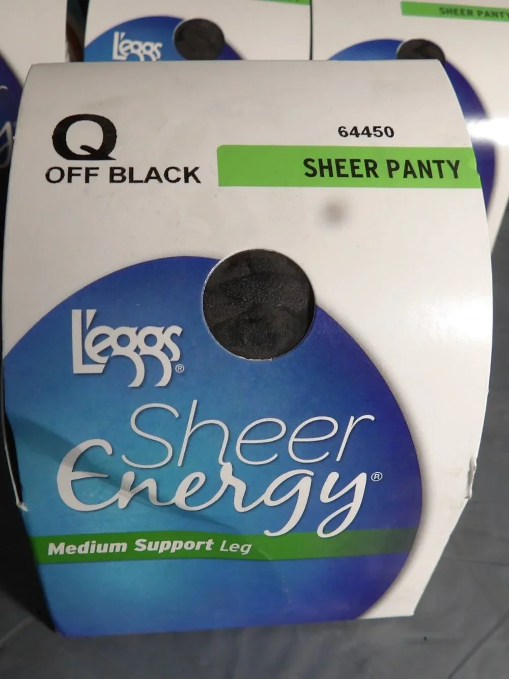 4 Packs Leggs Pantyhose Size Q Sheer Energy Medium Support Control Top Off Black